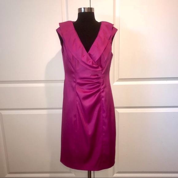 Evan Picone Silk Ruffle Midi-Dress - Picture 2 of 7